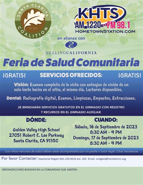 Community Health Fair Spanish Flyer 
